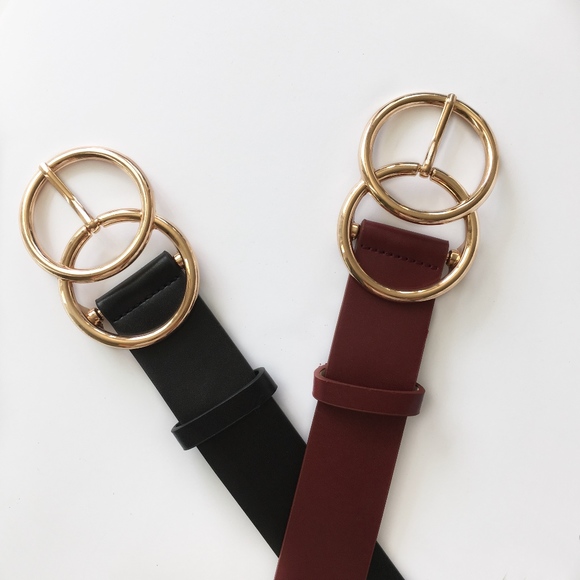 Double Ring Belt - BLK/GLD - Picture 2 of 6